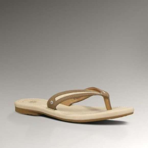 UGG Shoes - 🐵FINAL PRICE🐵 NWOT~ UGG Elyza Leather Flip Flop Sandals